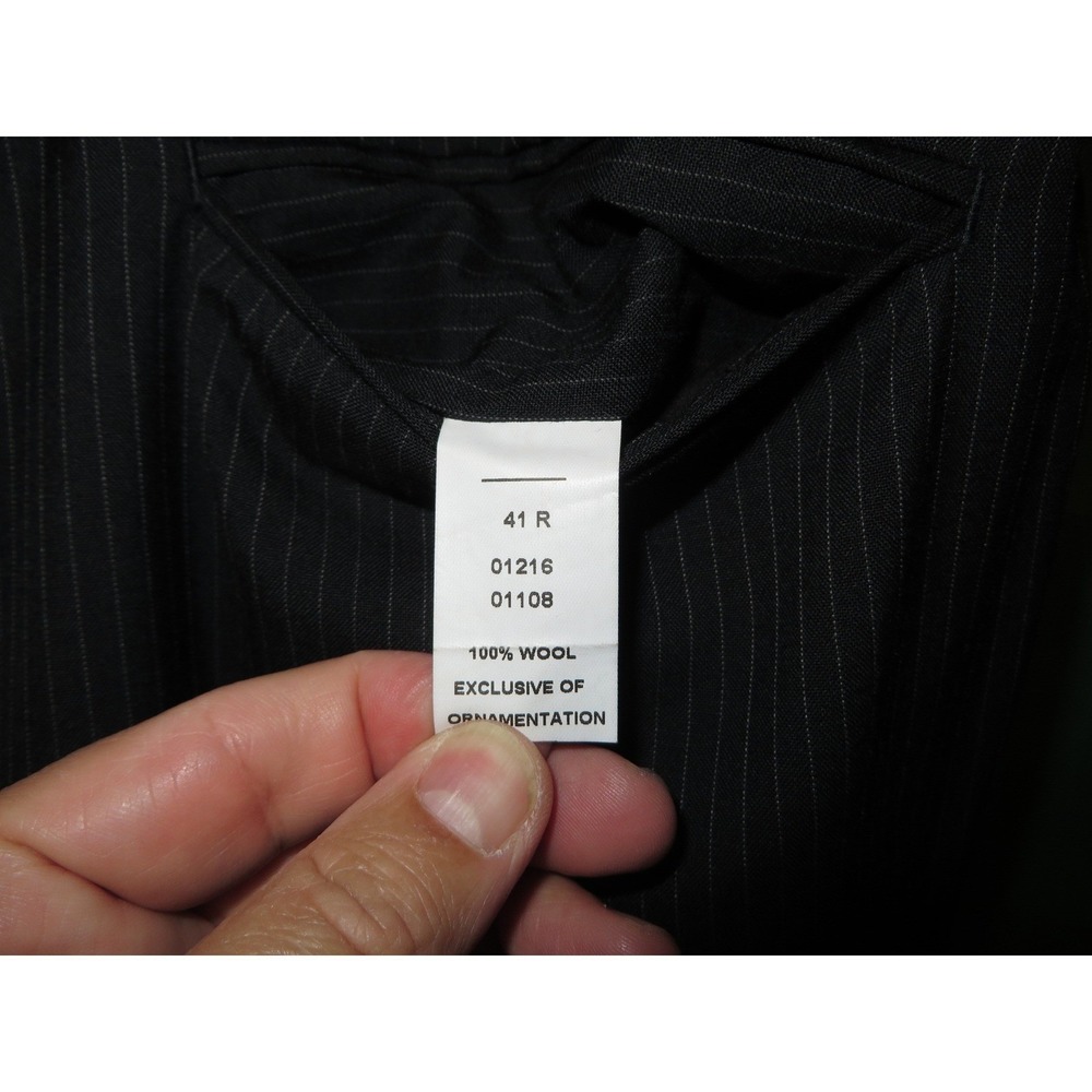 Jos. A. Bank Mens 46R Pinstripe Suit 100% Wool Charcoal Grey 2-Piece 40x26 Pants - Picture 8 of 16